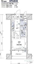 メインステージ江戸川橋III 6階1Kの間取り