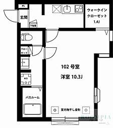 デルフィーノ 1階1Kの間取り