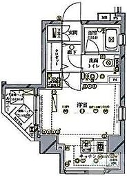 アクロス文京 2階1Kの間取り