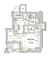 ARTESSIMO LUCE 6階1Kの間取り