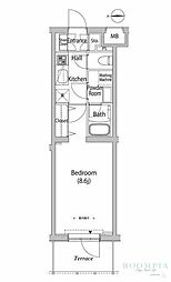 カーサスプレンディッド新中野 2階1Kの間取り