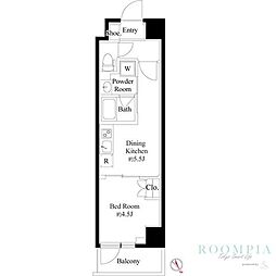 ハーモニーレジデンス六義園 5階1DKの間取り