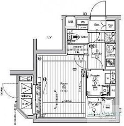 PREMIUMCUBE新宿中井 1Kの間取図画像