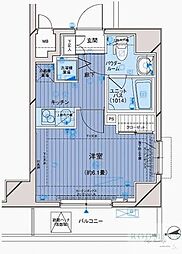 メインステージ大山 1Kの間取図画像