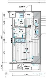 メインステージ赤羽北2 1Kの間取図画像