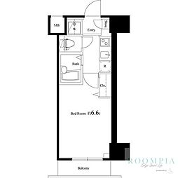 グローバン板橋 1Kの間取図画像