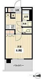 ラクアス東新宿 1Kの間取図画像