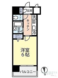 グランヴァン中野江古田 1Kの間取図画像