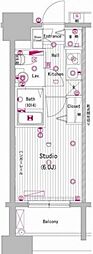 グランド・ガーラ代々木参宮橋 1Kの間取図画像