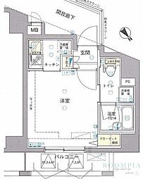 ワイズル・リオン新宿中井 1Kの間取図画像