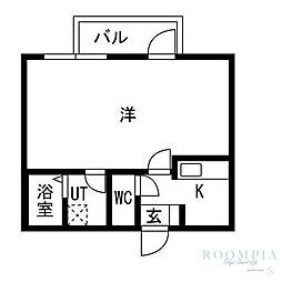 ザクラスグランドレジデンス 1Kの間取図画像