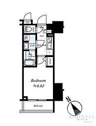 GALAGRANDY池袋2 1Kの間取図画像