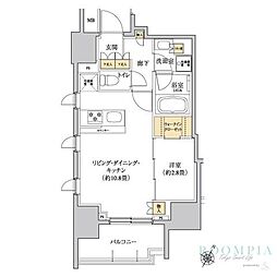 グレーシアフィット三軒茶屋 1LDKの間取図画像