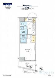 PROUDFLAT渋谷笹塚 1Kの間取図画像