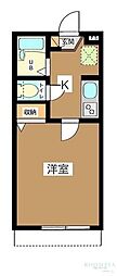 アップヒルズ西馬込 1Kの間取図画像
