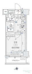 リライア東京イーストレジデンス 1Kの間取図画像