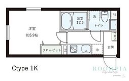 レピュア目黒本町レジデンス 1Kの間取図画像