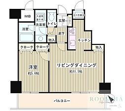 トレステージ目黒 1LDKの間取図画像