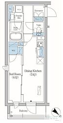 品川区旗の台5丁目マンション 1DKの間取図画像