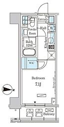 パークアクシス押上サウス ワンルームの間取図画像