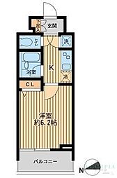 HF早稲田レジデンス 1Kの間取図画像
