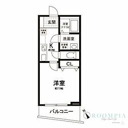 サンタグリュス・武蔵小山 1Kの間取図画像