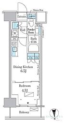 パークアクシス新宿百人町 1DKの間取図画像