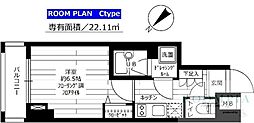 グランドコンシェルジュ早稲田 1Kの間取図画像