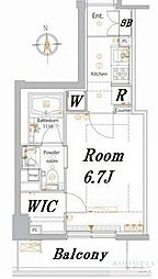 メイクスデザイン高田馬場 1Kの間取図画像