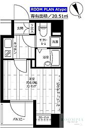 ステージグランデ文京小石川 1Kの間取図画像