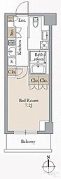 クロスレジデンス高田馬場 1Kの間取図画像