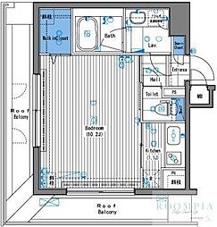 グランド・ガーラ三田 1Kの間取図画像