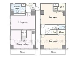 中井プラムレジデンス　妙正寺川と桜香る街 2LDKの間取り