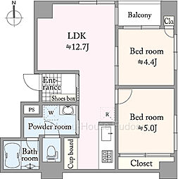日興パレス秋葉原 2LDKの間取図画像
