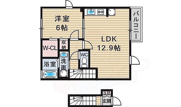 エシャロットMINAMI 2 ｜兵庫県川西市出在家町(賃貸アパート1LDK・2階・51.21㎡)の写真 その2