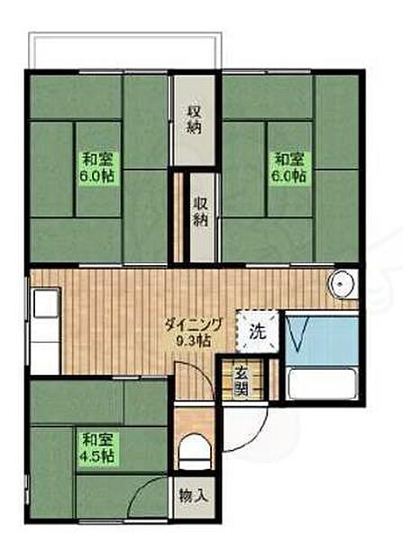 インペリアル鉢塚南棟 ｜大阪府池田市鉢塚１丁目(賃貸アパート3DK・2階・50.00㎡)の写真 その2