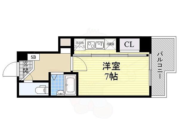 ドゥーエ江坂1 ｜大阪府吹田市垂水町３丁目(賃貸マンション1R・7階・24.30㎡)の写真 その2