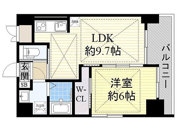 ノルデンハイム江坂垂水町 ｜大阪府吹田市垂水町３丁目(賃貸マンション1LDK・3階・37.42㎡)の写真 その2