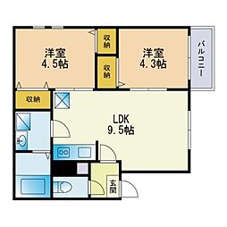DESPRESNOB博多駅東 2LDKの間取図画像