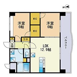 レブリアント板付 2LDKの間取図画像