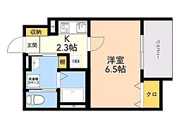 シャルマンシーナ井尻 1Kの間取図画像