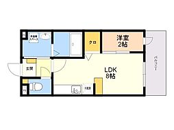 グランソレイユ博多南 1LDKの間取図画像