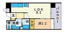 博多御笠川レジデンス 1LDKの間取図画像