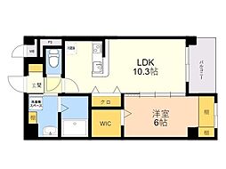 エージェ山王 1LDKの間取図画像