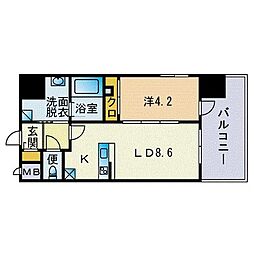 ベネフィス博多南グランスウィート 1LDKの間取図画像