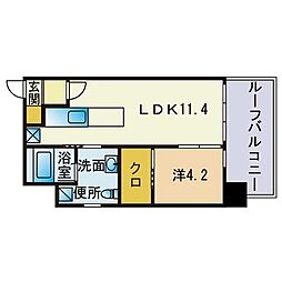 やますえ東光ビル 1LDKの間取図画像