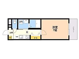 ライフフィールド諸岡 1Kの間取図画像
