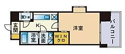 エンクレスト博多駅東 1Kの間取図画像