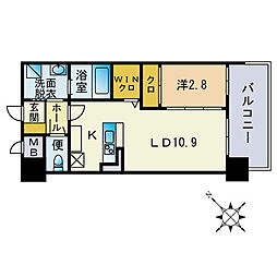 ウェルフォート比恵4番館 1LDKの間取図画像