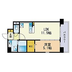 M.Rレジデンス博多 1LDKの間取図画像